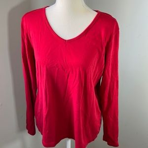 Llbean long sleeve V neck tshirt